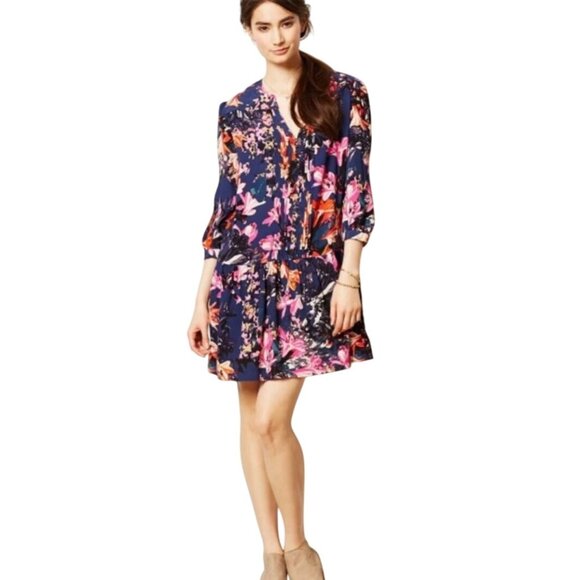 Anthropologie Maeve Caravane Tunic Dress Drop Waist Pockets Size L - Picture 1 of 12